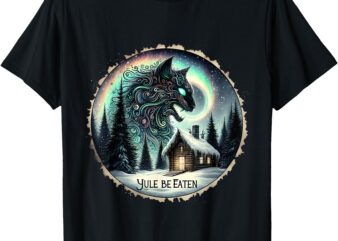 Yule Christmas Cat Yule Be Eaten Jolakotturinn Icelandic T-Shirt