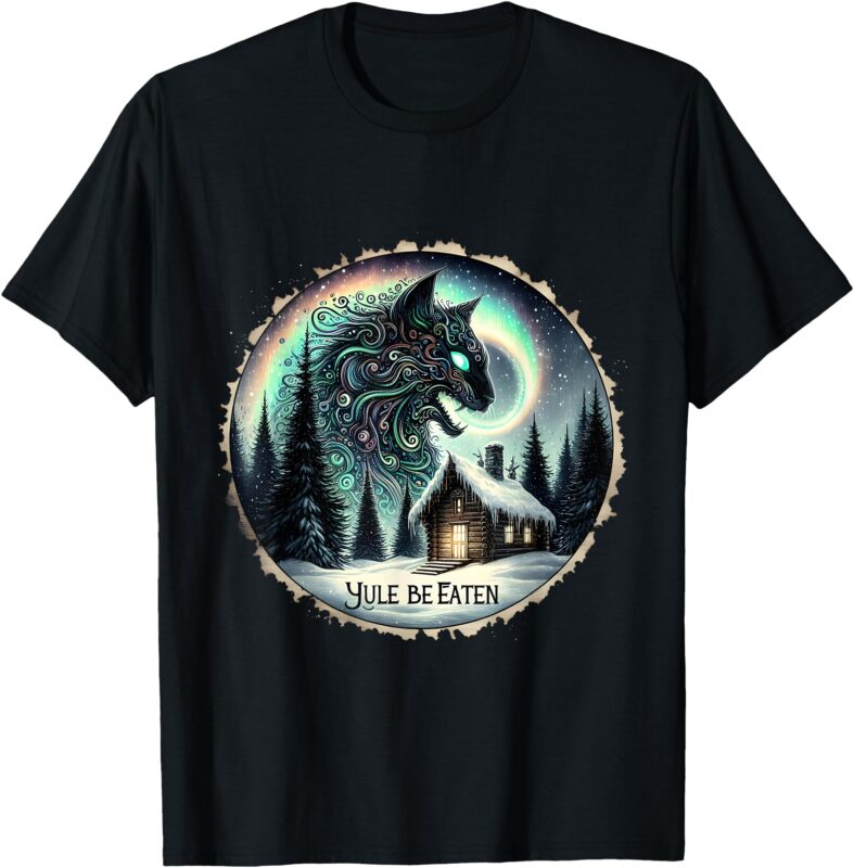 Yule Christmas Cat Yule Be Eaten Jolakotturinn Icelandic T-Shirt