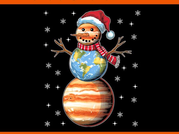 Planets snowman space christmas astronomy png, snowman christmas png t shirt illustration