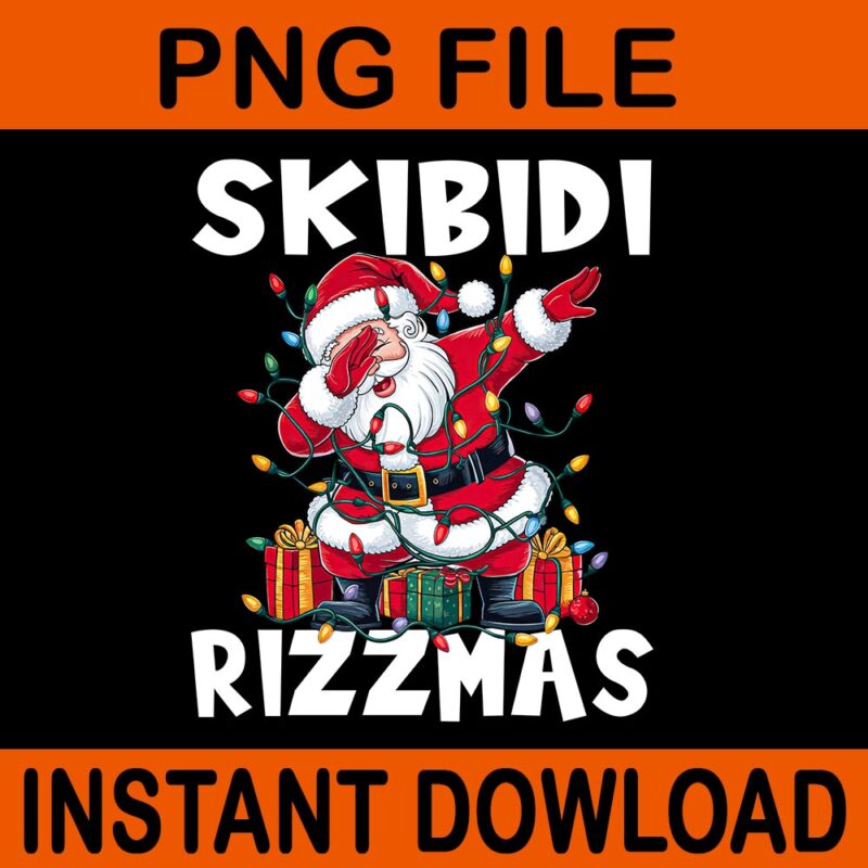 Rizz Christmas Santa Skibidi Rizzmas PNG, Skibidi Rizzmas Santa Christmas PNG