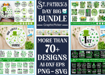 Mega St. Patrick’s Day Bundle, St. Patrick’s Day SVG Bundle t shirt designs for sale