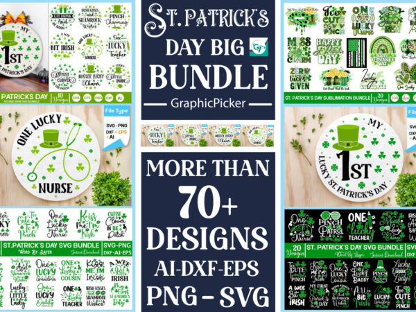 Mega st. patrick’s day bundle, st. patrick’s day svg bundle t shirt designs for sale