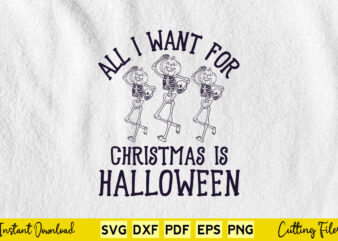 All I Want for Christmas is Halloween Funny Candycane Skeleton T-shirt