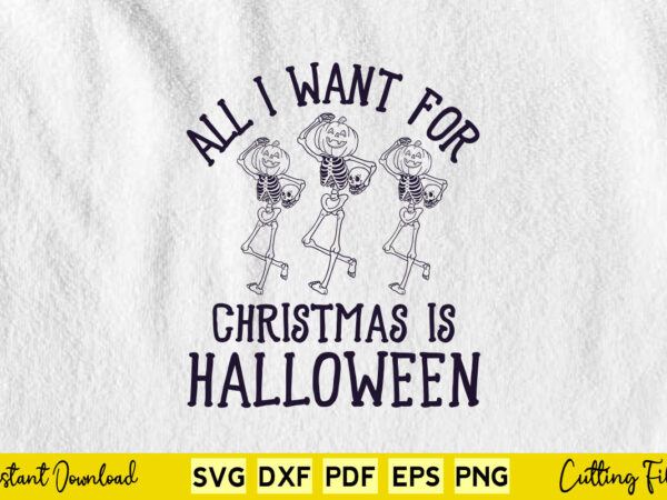 All i want for christmas is halloween funny candycane skeleton t-shirt