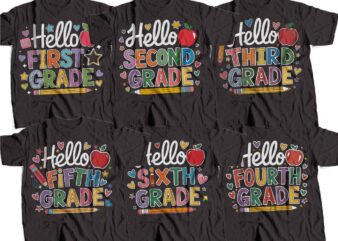 hello first grade little miss first grade back to school 1st grader, 1st grader to sixth , back to school svg, first grade t shirt vector