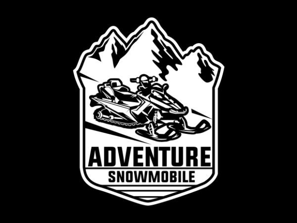 Logo snowmobile t shirt vector graphic