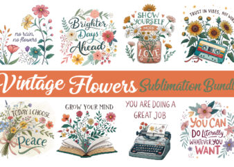 Vintage Flowers Sublimation Bundle