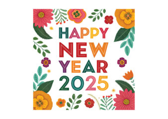 Mexican Flower Happy New Year 2025 Png