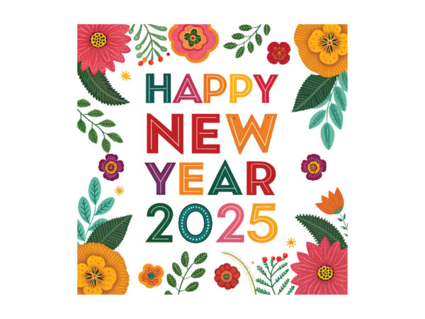 Mexican flower happy new year 2025 png t shirt designs for sale