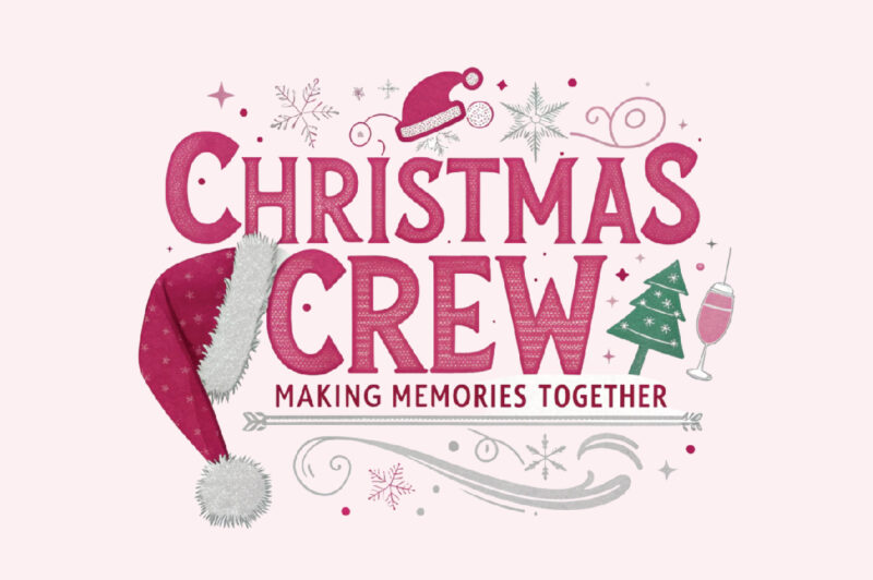 Christmas Crew Making Memories Pink Christmas