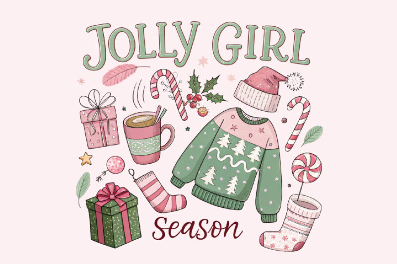 Jolly Girl Season Png, Christmas Png