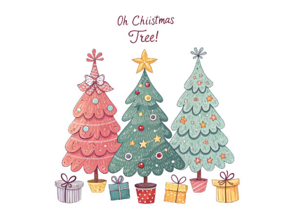 Oh christmas tree pink christmas t shirt design online