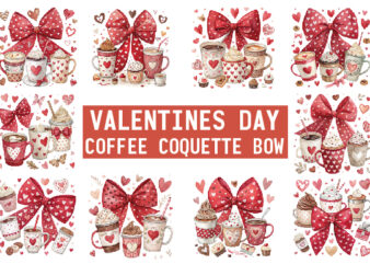 Valentine day coffee coquette bow bundle