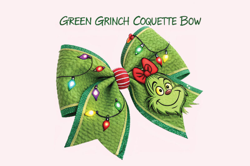 Green Grinch Coquette Bow