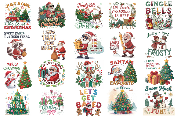 Christmas png design bundle