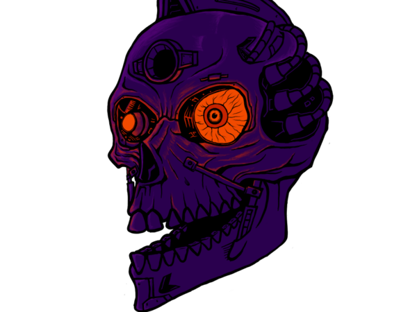 Robot skull head t shirt design online