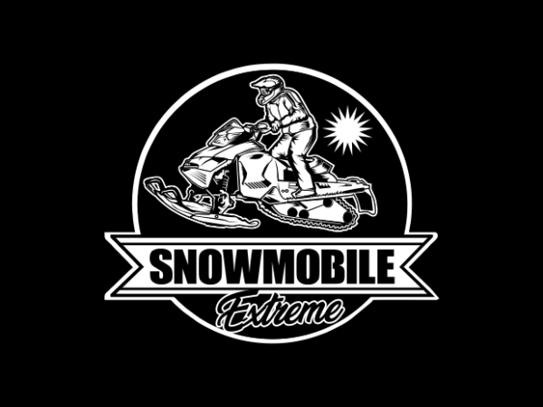 Snowmobile poster 5 t shirt template vector