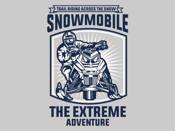 Snowmobile poster t shirt template vector