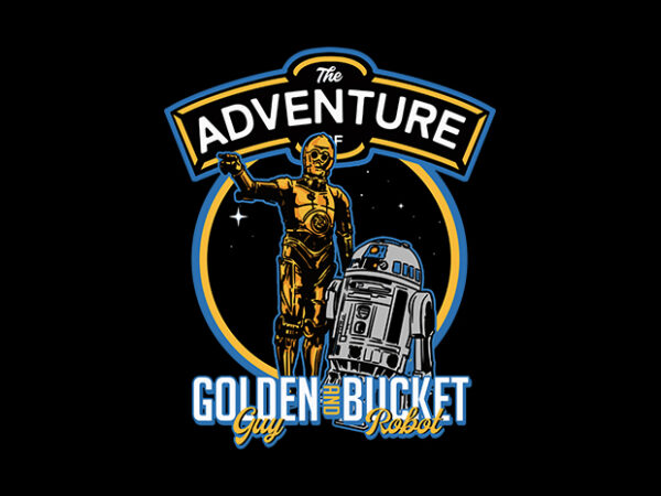 Adventure of golden guy t shirt vector