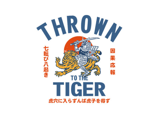 Thrown to the tiger t shirt designs for sale