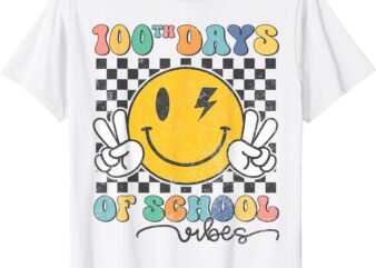 100th Day of School Vibes Cute Smile Face 100 Days of School T-Shirt