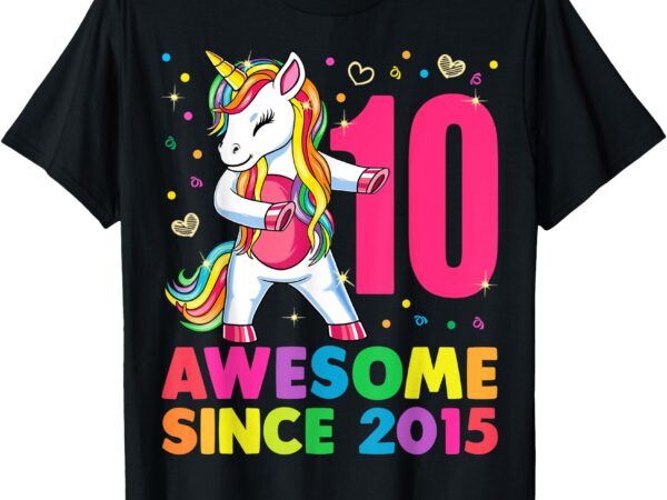 10 years old unicorn flossing 10th birthday girl gift party t-shirt