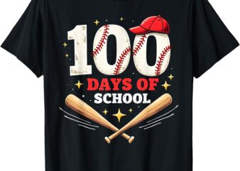 100 Days Of School Baseball 100th Day Of School Boys Kids T-Shirt