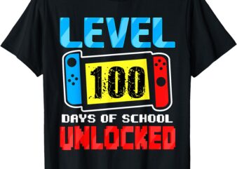 100 Days Of School Boys 100th Day Of School Level Unlocked T-Shirt