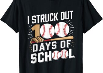 100 Days Of School Boys Kids 100th Day Of School Baseball T-Shirt