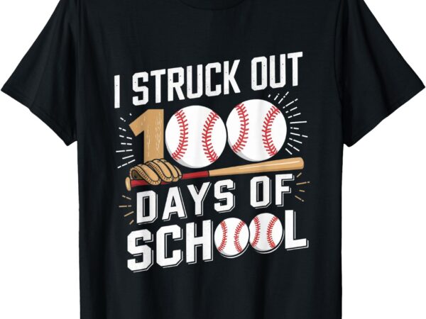 100 days of school boys kids 100th day of school baseball t-shirt