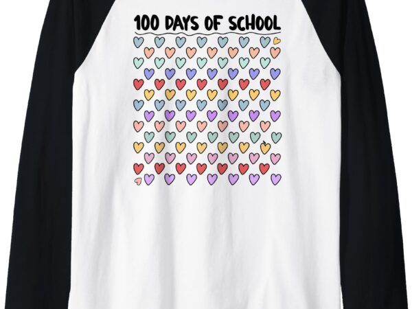 100 days of school costume girls heart 100th day of school raglan baseball tee