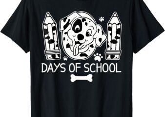 100 Days Of School Dalmatian Dog 100 Days Smarter Kids T-Shirt