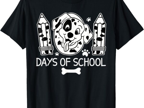 100 days of school dalmatian dog 100 days smarter kids t-shirt