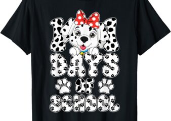 100 Days Of School Dalmatian Dog 100th Days Girls Kids T-Shirt