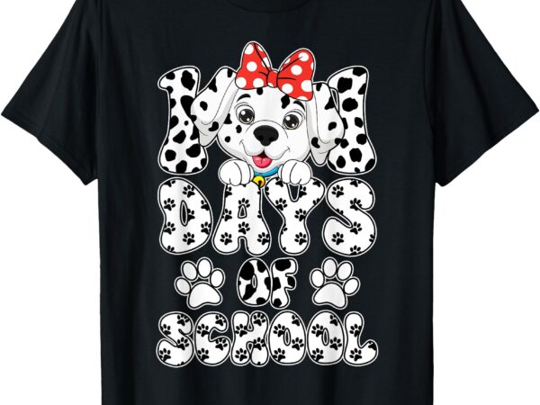 100 days of school dalmatian dog 100th days girls kids t-shirt