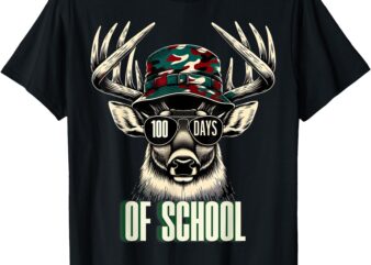 100 Days Of School Deer Student Boy Girls 100th Day T-Shirt