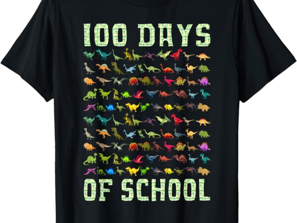 100 days of school dinosaur 100 days smarter 100th day kids t-shirt