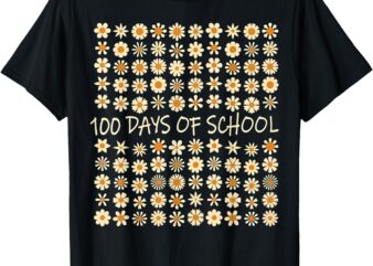 100 Days Of School Flowers Cute 100th Day Girls Kids T-Shirt