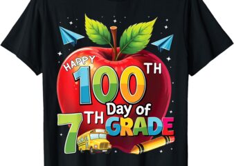 100 Days Of School Happy 100th Day of 7th Grade Teacher T-Shirt