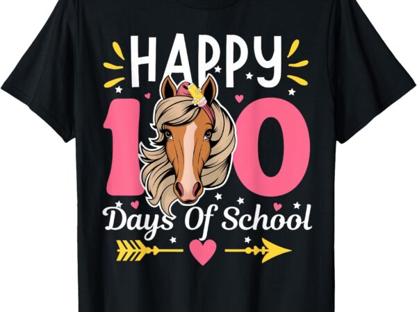 100 days of school horse 100th day smarter teacher kids t-shirt