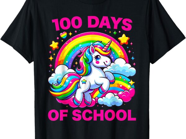 100 days of school unicorn girls teacher 100th day of school t-shirt