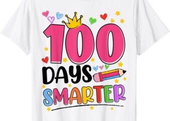 100 Days Smarter 100th Days Of School Toddlers Girls T-Shirt