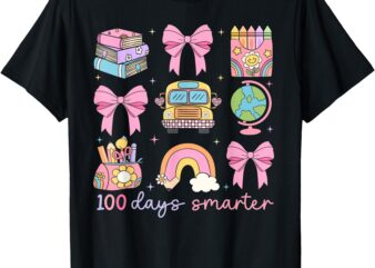 100 Days Smarter Teacher Girls Kids Cute 100th Day of School T-Shirt