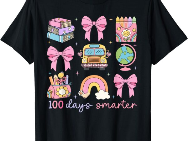 100 days smarter teacher girls kids cute 100th day of school t-shirt