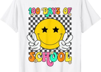 100 Days Vibes Smile Face 100 Days Of School Teens Girl T-Shirt