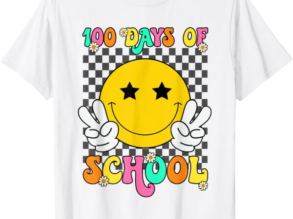 100 days vibes smile face 100 days of school teens girl t-shirt