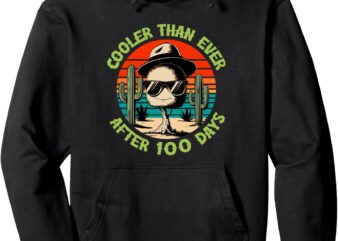 100 Days of School Cooler Than Ever Cactus Retro Pullover Hoodie