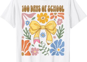 100 Days of School Coquette Boho 100 Days of School Teacher T-Shirt