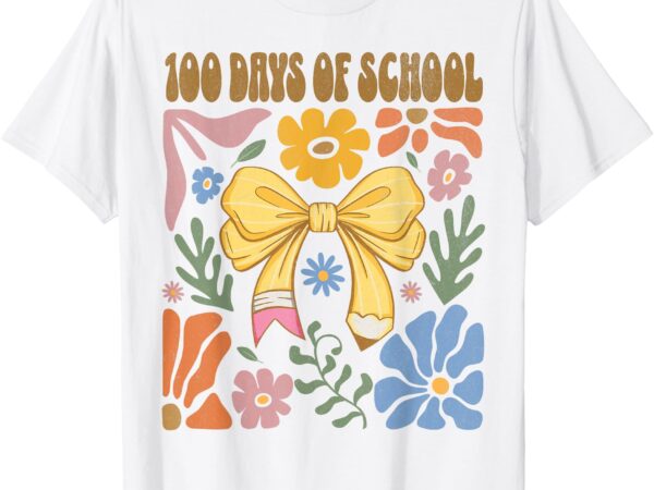 100 days of school coquette boho 100 days of school teacher t-shirt