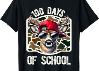 100 Days of School Deer Hunting Deer Camo Hunter T-Shirt